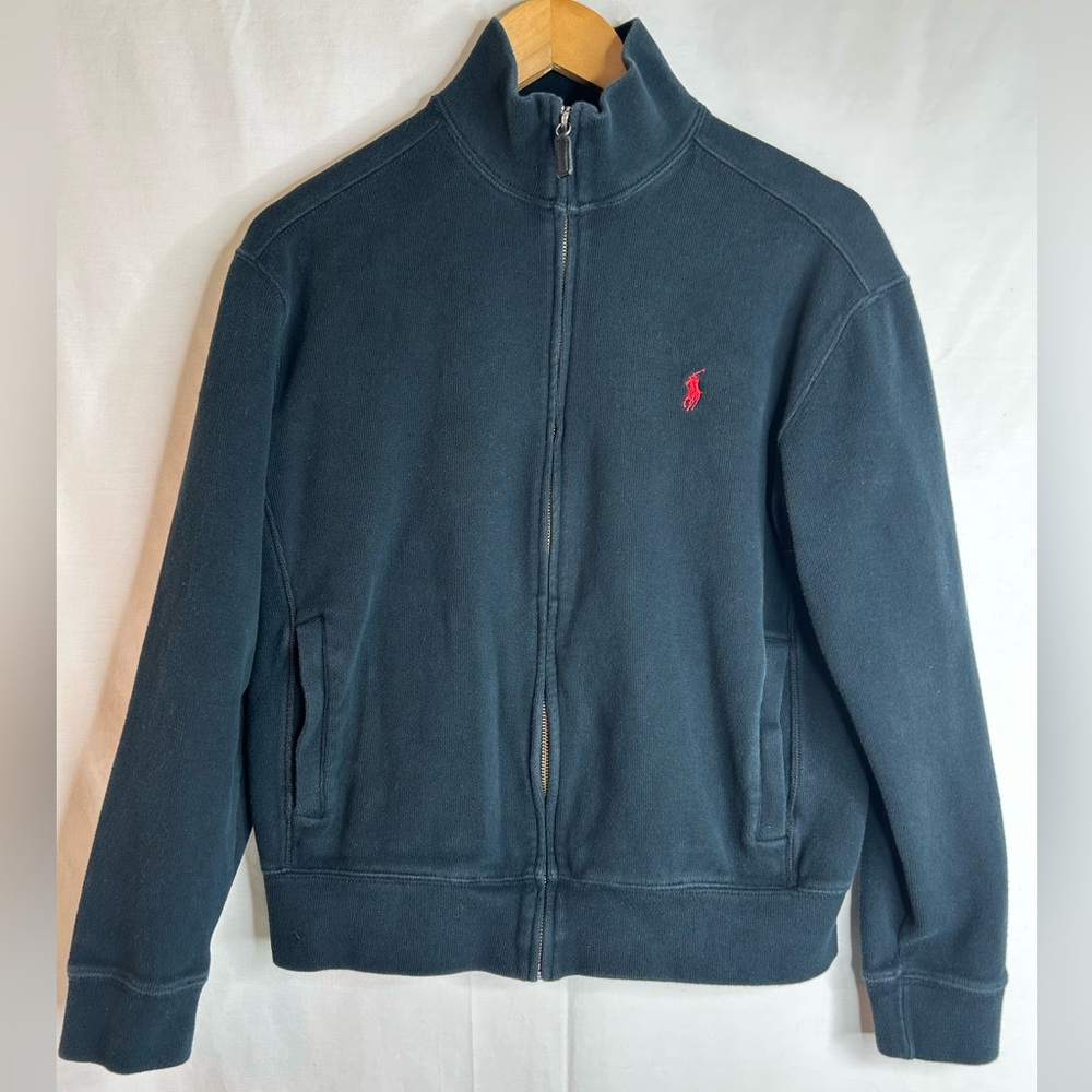 Polo Ralph Lauren Full Zip Black Sweater Jacket Size Small